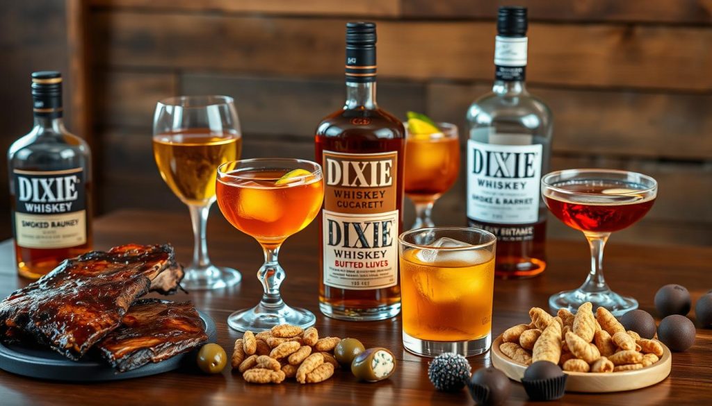 food pairings with Dixie Whiskey cocktails